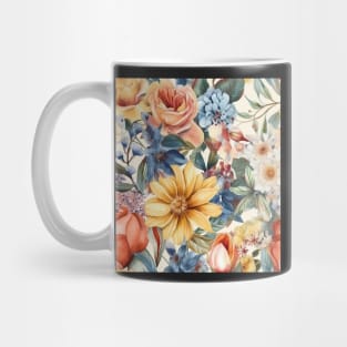 Detailed Water Color Flower Pattern - 4 Mug